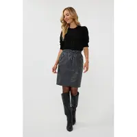 Esqualo Skirt Sporty Vegan Leather Grey Taglia: 36 | Gonne di pelle Outlet | Donna | Grigio