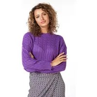 Esqualo Sweater Cables Raw Edge Deep Lavender Taglia: S | Maglioni a maglia Outlet | Donna