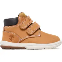Timberland unisex per bambino. TB0A1JVP2311 Stivaletti in pelle a metà polpaccio con chiusura in velcro Toddle Tracks giallo (30), Basso, Ca