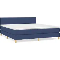 Syfax Giroletto a Molle con Materasso Blu 180x200 cm in Tessuto