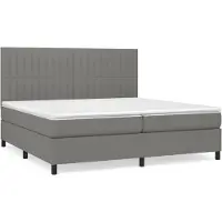 vidaXL Letto a molle con materasso grigio scuro 200x200 cm in tessuto