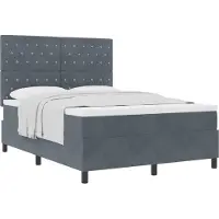vidaXL Letto a molle con materasso grigio scuro 160 x 200 cm in velluto