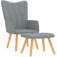 vidaXL Poltrona relax con sgabello in tessuto grigio chiaro