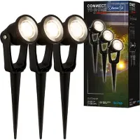 Briloner Puntale a terra a LED 3919035 12V, estensione a 3 pezzi, nero Ø 5 cm