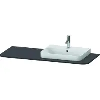 Duravit Happy D.2 Plus Console 1300x550 mm, 1 découpe à droite, pour meuble sous-lavabo HP4942, HP4962, HP4972, HP031KR8080, HP031KR8080
