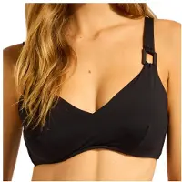 Seafolly Women's S.Collective F Cup Halter Bra Parte superiore bikini Donna (38, nero)