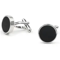 Suitable Studs Gemelli Silver Black Argento Nero
