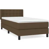 Syfax Giroletto a Molle con Materasso Marrone Scuro 80x200 cm Tessuto