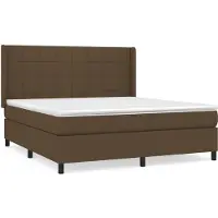 Syfax Giroletto a Molle con Materasso Marrone Scuro 160x200cm Tessuto