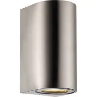 Nordlux Applique da esterno Canto Maxi 2, acciaio inossidabile, GU10, 17 cm, IP44