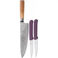 Eden Küchenmesser Eden Sugoi Olive coltello da chef e coltelli da verdura, 9 cm, set da 2
