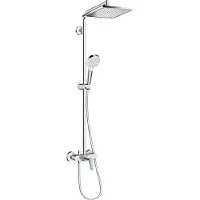Hansgrohe Crometta E Showerpipe 240 1 jet avec mitigeur monocommande, chromé, 27284000, 27284000
