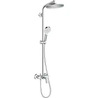 Hansgrohe Crometta S Showerpipe 240 1 jet avec mitigeur monocommande, chromé, 27269000, 27269000