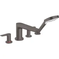 Hansgrohe Talis E - Miscelatore per bordo vasca, installazione 4 fori, cromo nero spazzolato 71748340