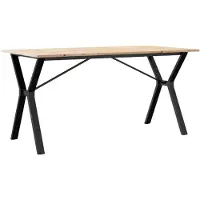 Syfax Tavolo da Pranzo Telaio a Y 140x80x75 cm Legno Pino e Acciaio