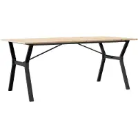 Syfax Tavolo da Pranzo Telaio a Y 180x90x75 cm Legno Pino e Acciaio