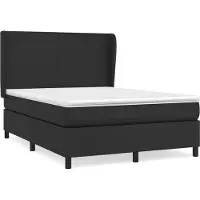 vidaXL Letto a molle con materasso nero 140x190 cm in Pelle finta