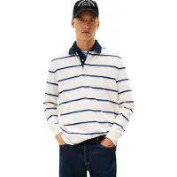 Tommy Hilfiger Tjm Relaxed Woven Label Polo Ancient White Stripe Taglia: XL | Maglie a manica lunga Outlet | Uomo | Bianco