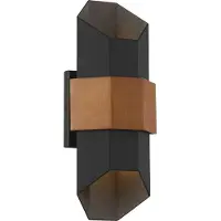 QUOIZEL Applique da esterno a LED Chasm M nero su/giù