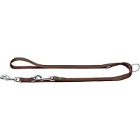 Hunter Adjustable Nylon V Leash Guinzagli per cani (Länge max. 200 cm - Breite 2,0 cm, brown)