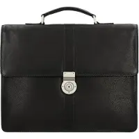 Leonhard heyden Bergamo Valigetta Vera Pelle 38 cm Vano porta PC nero