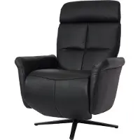 Mendler Poltrona relax HWC-L10, design, poltrona per TV, poltrona reclinabile, funzione reclinabile, girevole, colore: nero