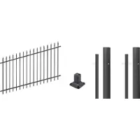 Alberts 511630 Kit completo per recinzione, modello "Chaussee", regolabile, da avvitare, colore nero opaco, altezza 100 cm, lunghezza 8 metri