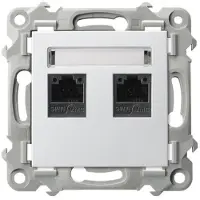 Ospel Presa doppia per computer, cat. 5e MMC SZAFIR Bianco