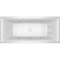 Riho Still Square Baignoires rectangulaires, version gauche, avec système flow, à encastrer, avec garniture de vidage et de trop-plein, 2 places, blanc, B099021005, B099021005