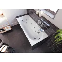 Riho Miami Baignoires rectangulaires, version gauche, avec système flow, à encastrer, 1 place, blanc brillant, B058006005, B058006005