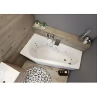 Riho Delta baignoires d'angle, version droite, avec système flow, 1 place, blanc, B068005005, B068005005