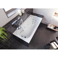 Riho Columbia Baignoires rectangulaires, avec système flow, 1 place, version gauche, blanc, B002005005, B002005005