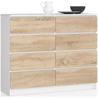 Akord Cassettiera Con Cassetti Bianca/Rovere Sonoma 120X40X99