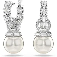 Swarovski Orecchini 'Matrix' argento / trasparente / bianco perla