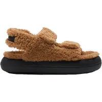 Moon Boot per donna. 80D2420020 Sandali in pelle di montone marrone (41), Basso, 1 a 3 cm, Velcro, Casual