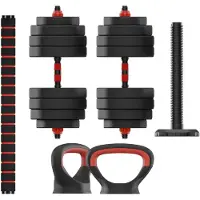 Ksix Kit Manubrio+bilanciere+kettlebell 40kg