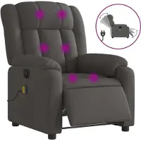 Syfax Poltrona Reclinabile Massaggio Elettrica Grigio Scuro Tessuto