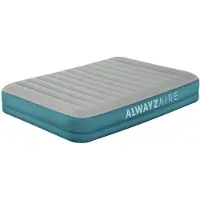 OEM Materasso gonfiabile per due persone - 152x203x36 cm - Grigio/Blu - Pompa gonfiabile con caricabatterie removibile - Materasso gonfiabile da campeggio