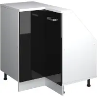 Vicco Mobile cucina angolare per sottotetto R-Line Nero lucido 75.6 cm con 1 porta, Model 59123