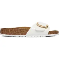 Birkenstock per donna. 1019814 Sandali Madrid Big Buckle Birko-Flor (Vestibilità Stretta) bianco (39), Basso, Nessuno, Casual, Pelle vernici