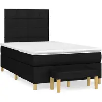 Syfax Giroletto a Molle con Materasso Nero 120x200 cm in Tessuto