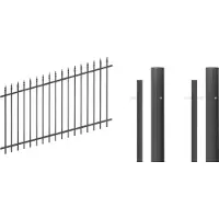Alberts 511531 Kit completo per dissuasori stradali, regolabile, da fissare nel cemento, colore nero opaco, altezza 100 cm, lunghezza 4 metri