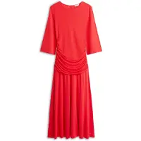 Tommy Hilfiger Festive Crepe Slim Gathered Midi Dress Primary Red Taglia: S | Abiti Midi Outlet | Donna | Rosso