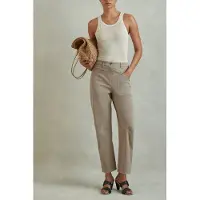 Reiss Cotton Barrel Leg Trouser Olive Taglia: 4R | Pantaloni da completo Outlet | Donna | Verde