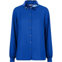 Esqualo Blouse Sequins Collar Blue Taglia: 36 | Maglie a manica lunga Outlet | Donna | Blu