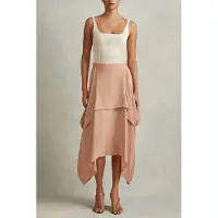 Reiss Asymmetric Hem Skirt Nude Taglia: 6 | Minigonne Outlet | Donna