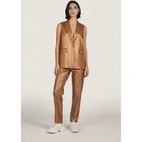 Esqualo Gilet Long Vegan Leather Brandy Taglia: 36 | Gilet Outlet | Donna
