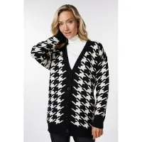 Esqualo Cardigan Houndstooth Jacquard Black / Off White Taglia: S | Giacche Outlet | Donna | Nero