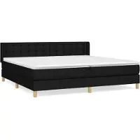 Syfax Giroletto a Molle con Materasso Nero 180x200 cm in Tessuto
