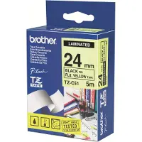 Brother Nastro TZe-C51 - Nero su giallo (24 mm x 24 mm)